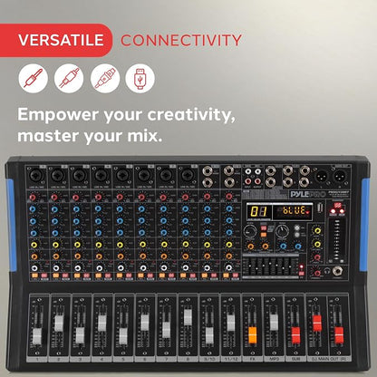 PYLE 12-Channel Bluetooth Studio Audio Mixer - Image 5