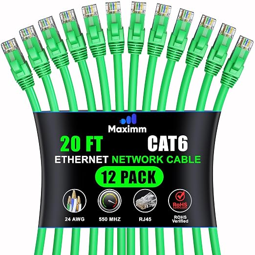 Maximm Cat 6 Ethernet Cable - 20 ft by MaximmCable