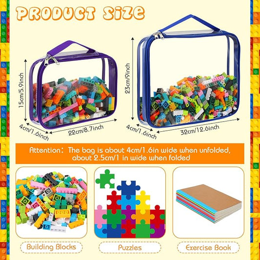 Sanwuta 6 Packs Toy Storage Bags, PVC Organizing Case Bags - Image 2