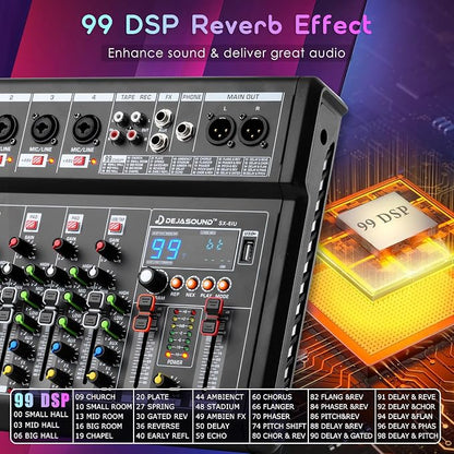 6-Channel Audio Mixer for PC, SX-6iu Mixing Console - Image 2