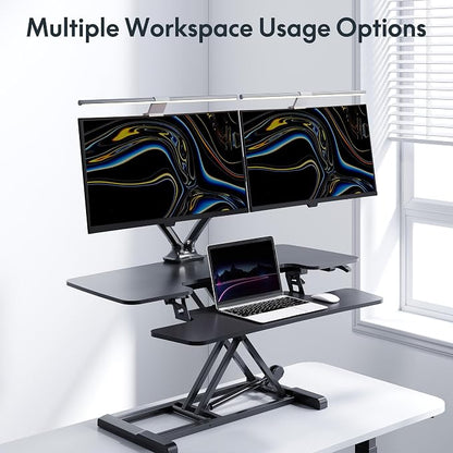 FlexiSpot Dual Monitor Stand for Desk Adjustable Spring Monitor Arm Desk Mount - Image 3