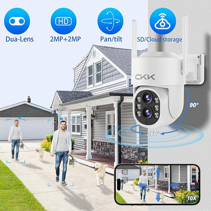 【Dual Wi-Fi, 2MP+2MP Dual Lens】 2K Security Camera System - Image 2