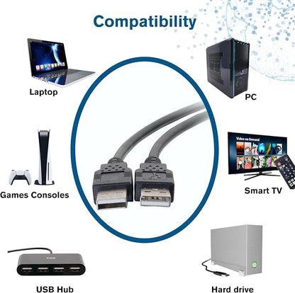 Legrand - C2G USB A to A Cable, 3.3 Foot Data Transfer Cable, C2G 28105 - Image 3