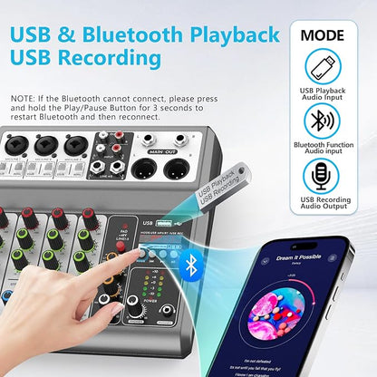 Aveek Professional Audio Mixer, Sound Board Mixing Console - Image 4