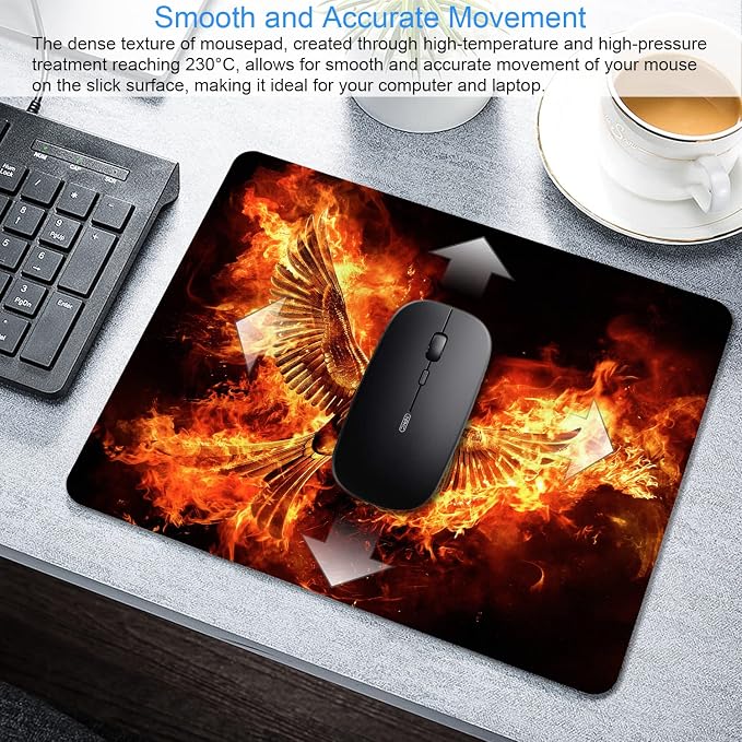 Cool Phoenix Mouse Pad Personalized Design, Non-Slip Surface, Rubber Base - Image 3