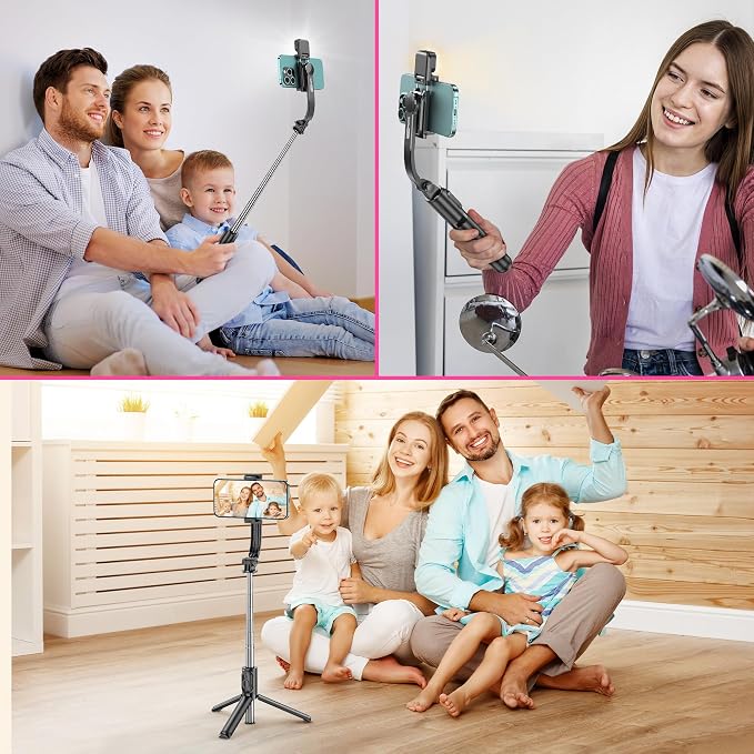 Selfie Stick Tripod with Fill Light, All in One Extendable Selfie Stick with - Image 7