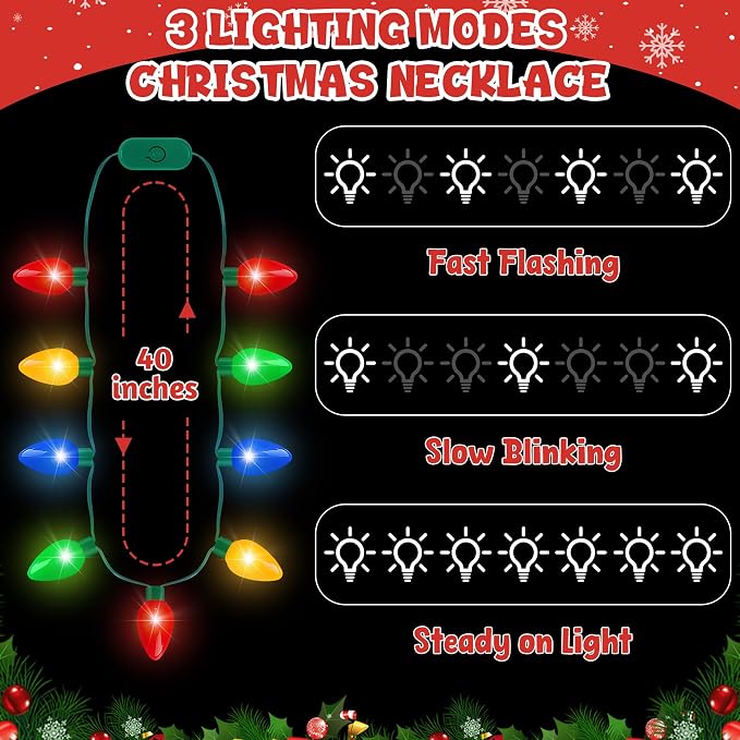 Blowata 6PCS Christmas Light Necklace, Christmas Accessories - Image 2