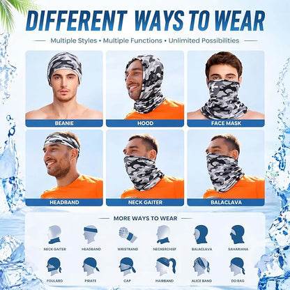 Geyoga 6 Pieces Summer UV Protection Cooling Neck Gaiter Face Clothing Neck - Image 5