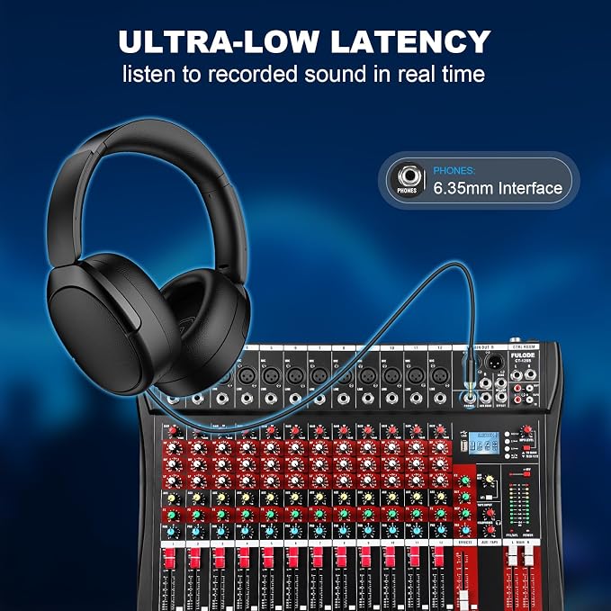 12 Channel Audio Mixer, Professional Music Mixer Board DJ Mixing Console - Image 6