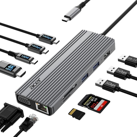 Acer 11 in 1 USB C HUB Multiport Adapter by Acer