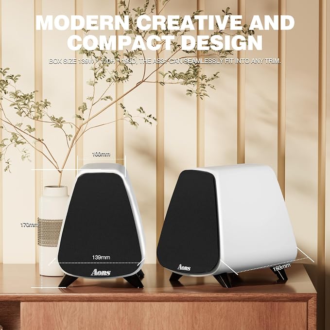 AS31 Active Bookshelf Speakers Bluetooth -2.0 Powered Speaker Stereo Computer - Image 7
