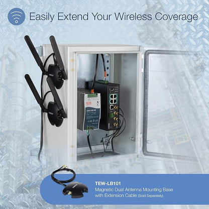 TRENDnet Industrial AC1200 Wireless Gigabit PoE+ Router, IP30 Housing, - Image 2