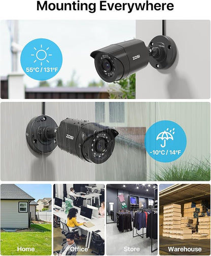 ZOSI 3K Lite 16CH Security Camera System, AI Human Vehicle Detection, Night - Image 4