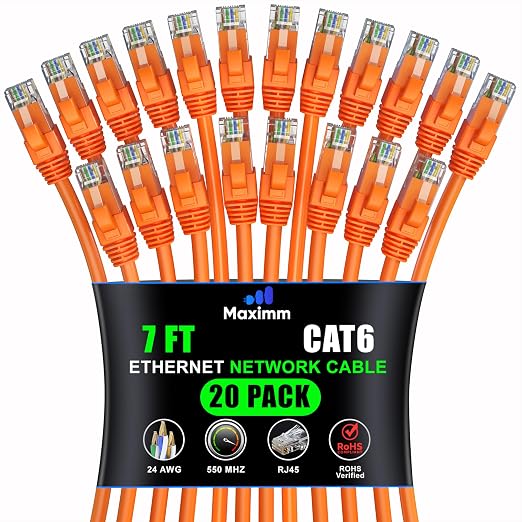 Maximm Cat 6 Ethernet Cable 7 ft by MaximmCable