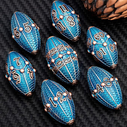 ARUOHHA DND Metal Dice Copper Blue Dragon Egg Dice - Image 5