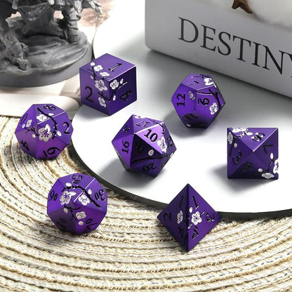 Matt Purple D&D Metal Dice, DNDND 7 PCS Heavy Metallic DND Dice Set - Image 5