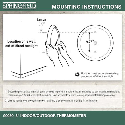 Springfield Indoor Outdoor Big and Bold Dial Thermometer, Wireless Thermometer - Image 5