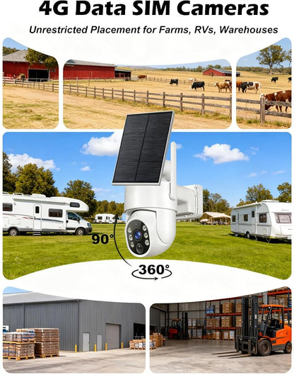 Gianteye 4G LTE Cellular Solar Security Cameras Wireless Outdoor, No WiFi Solar - Image 2