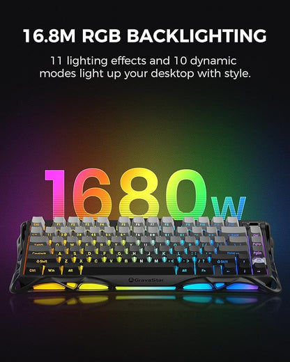 GravaStar Mercury K1 75% Wireless Mechanical Gaming Keyboard, Aluminum Alloy - Image 6