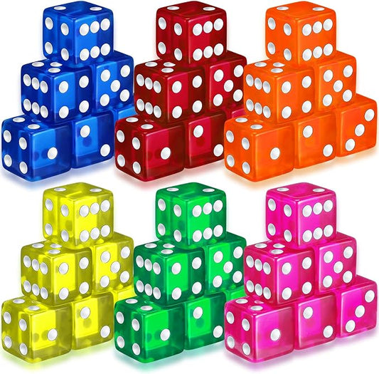 36 Piece 19 mm Casino Style Craps Dice Sets Acrylic and Translucent D6 Dice by Seenelling