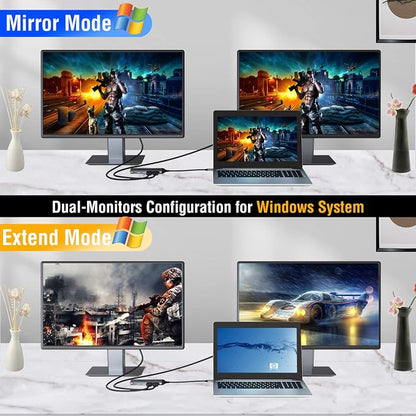 USB C Docking Station Dual Monitor, 7-in-1 Laptop Dock - Image 3