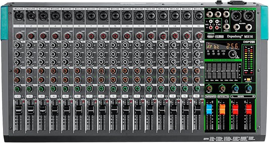 Depusheng MX16 16 Channel Sound Mixer Audio Mixing Console 48V 256DSP by Depusheng