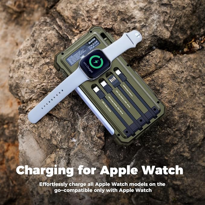 BLAVOR Solar Power Bank 20000mAh/74000mWh Built-in Cables, Wireless Charger - Image 4