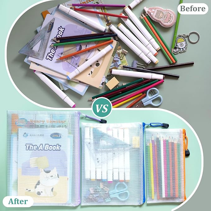 9pcs Mesh Zipper Pouch Bags, 9 Sizes Zipper Pouch, Mesh Bags - Image 4