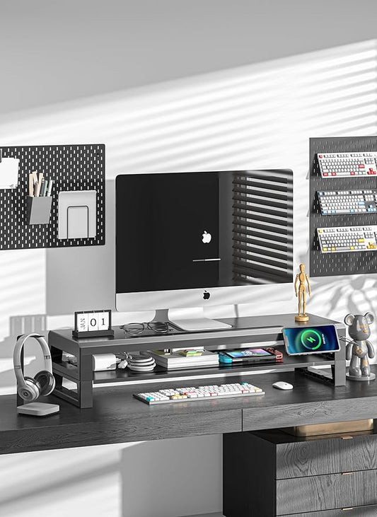 2-Tier Metal Computer monitor stand Laptop Desk Shelf & Monitor Riser ，27.55 - Image 2