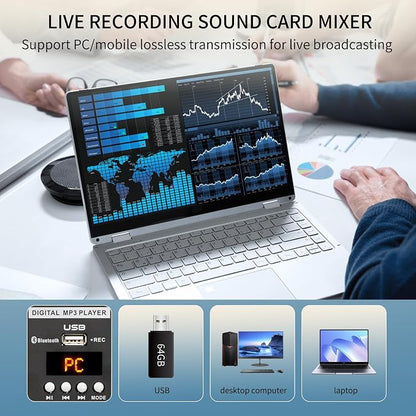 Audio Mixer, TKLBLS Professional 8 Channel DJ Mixer Board - Image 3