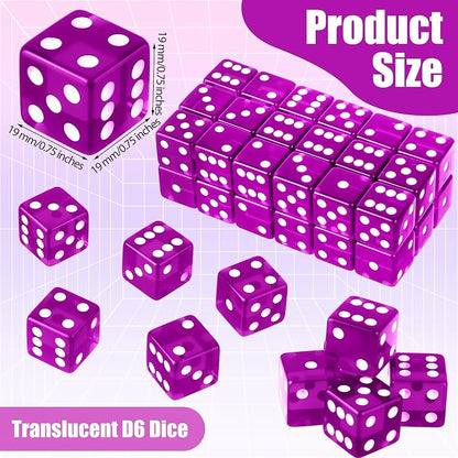 36 Piece 19 mm Casino Style Craps Dice Sets Acrylic and Translucent D6 Dice - Image 4