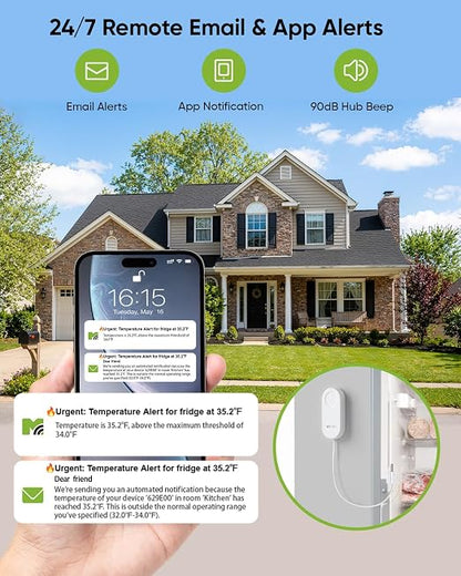 MOCREO WiFi Thermometer Freezer Alarm, Email Alert, App Notification, Data - Image 2
