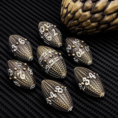 ARUOHHA DND Metal Dice Bronze Dragon Egg Dice - Image 5