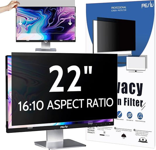 Privacy Screen for Computer Monitor 22 Inch 16:10 Aspect Ratio, Anti Blue Light by peslv