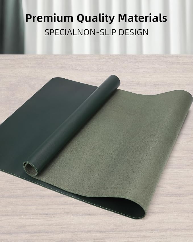 Leather Desk Pad Protector, Large Mouse Pad and Non-Slip Mat, Waterproof PU - Image 2