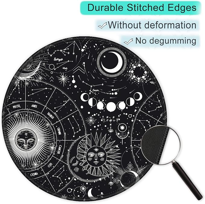 ITNRSIIET Round Mouse Pad with Stitched Edge Premium-Textured Waterproof - Image 5