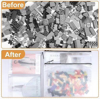 24pcs Mesh Zipper Pouch Puzzle Storage Bags A3 17x12 Inches Large File Bags - Image 5