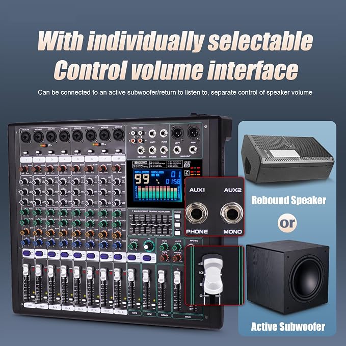 GF8 Pro Multi-Function 8-Channel Bluetooth DJ Sound Console - Image 8