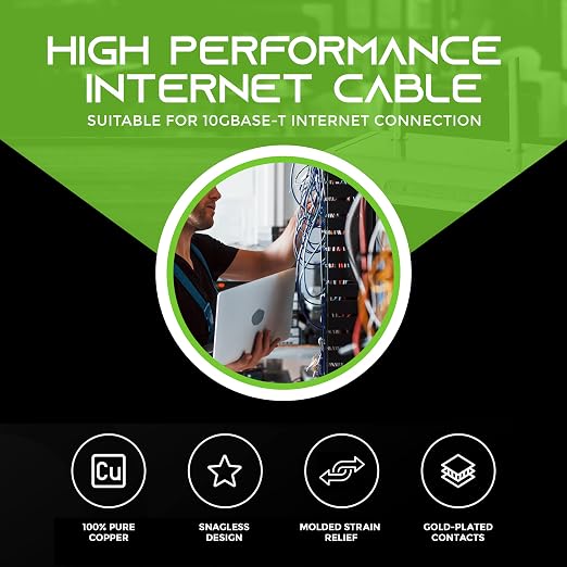 GearIT 10-Pack, Cat5e Ethernet Patch Cable 10 Feet - Image 2