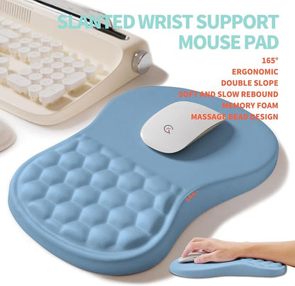 2-in-1 Ergonomic Set, Wave Rise Keyboard Wrist Rest and Massage Bulge Slope - Image 3