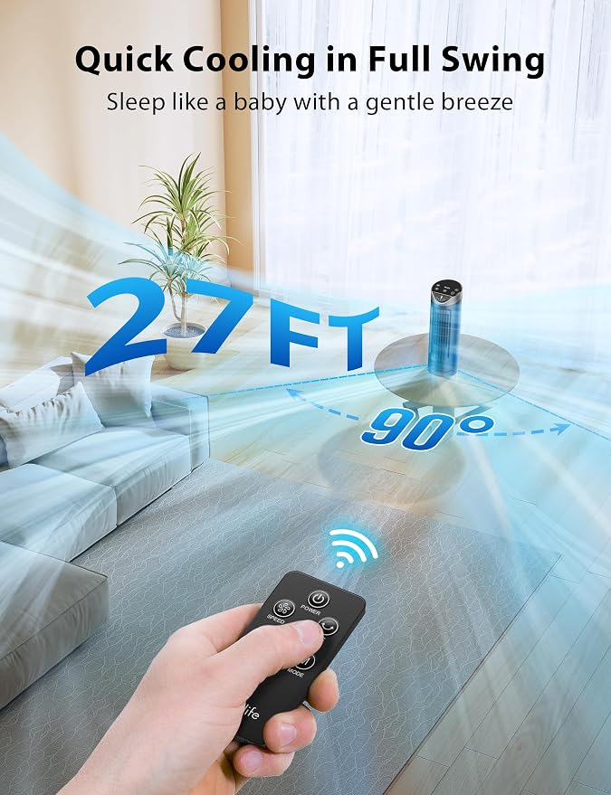 Grelife 13" Electronic Tower Fan - Image 6