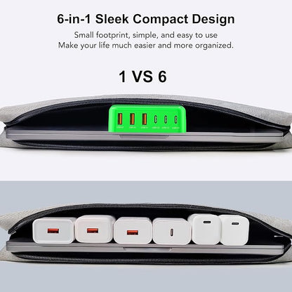 USB C Fast Charger 100W GaN 6 Port Type USB C Charging Station Hub Block Wall - Image 7