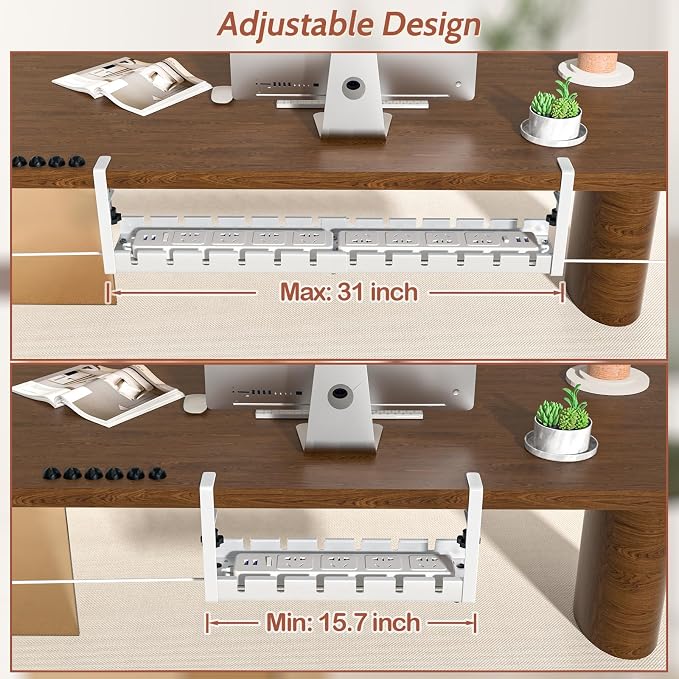 Shikha Cable Management Under Desk, 15.7"-31" Retractable Cable Management Tray - Image 3