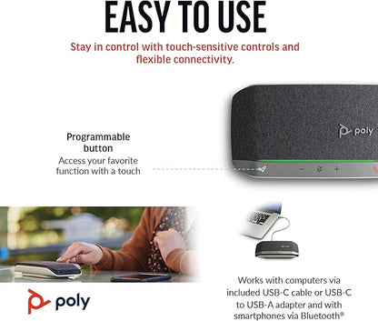 Poly Sync 20 USB-C Personal Portable Smart Speakerphone – Noise/Echo Reduction - Image 5