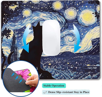 Starry Night Black Cat Custom Mouse Pad - Image 5