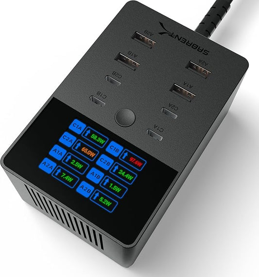 SABRENT VOLTIK Charging Station, 252W 8-Port USB C and USB A Desktop Charger by SABRENT
