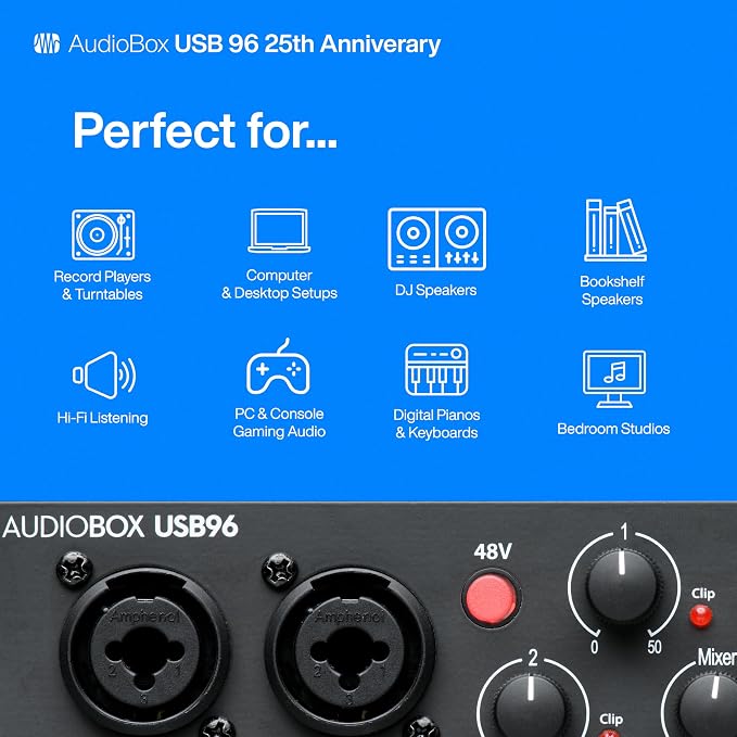 PreSonus AudioBox 96 25th Anniversary USB Audio Interface - Image 3