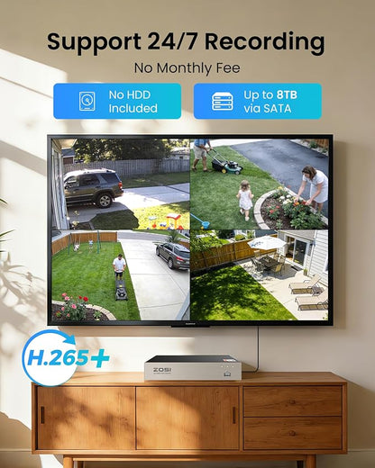 ZOSI 3K Lite Security Camera System Indoor Outdoor, AI Human/Vehicle Detection - Image 6