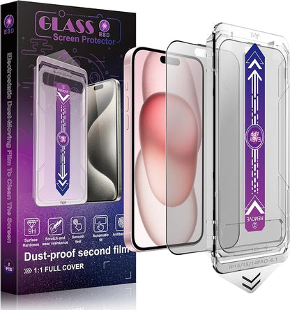 2 Pack Matte Screen Protector for iPhone 16 and 14 Pro 6.1-Inch Auto Dust by SHANG+PIN+JIA