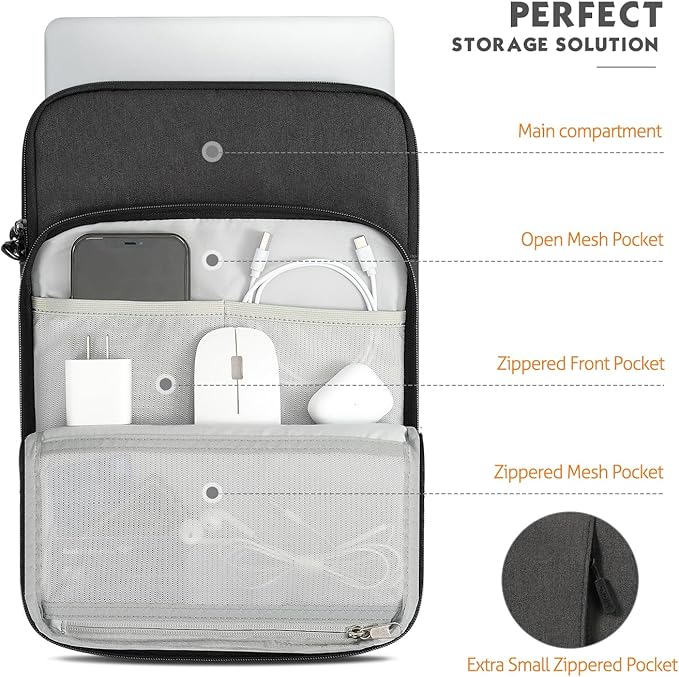 MoKo Laptop Sleeve Bag for 13.3-14 Inch, Notebook Carrying Case - Image 6